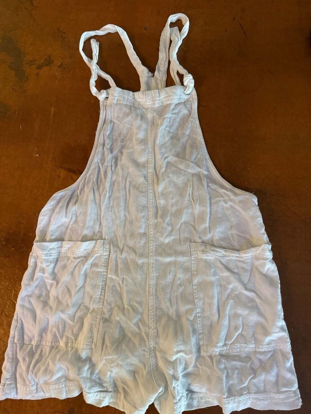 Aeropostale Overall Romper Size M White Pocket Straps